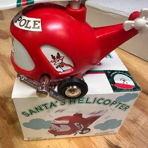 Kurt Adler Santa's Red Helicopter Toy